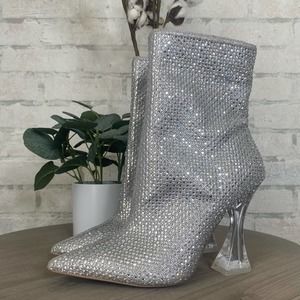 Steve Madden | Silver Vivy Rhinestone Embellished Bootie
